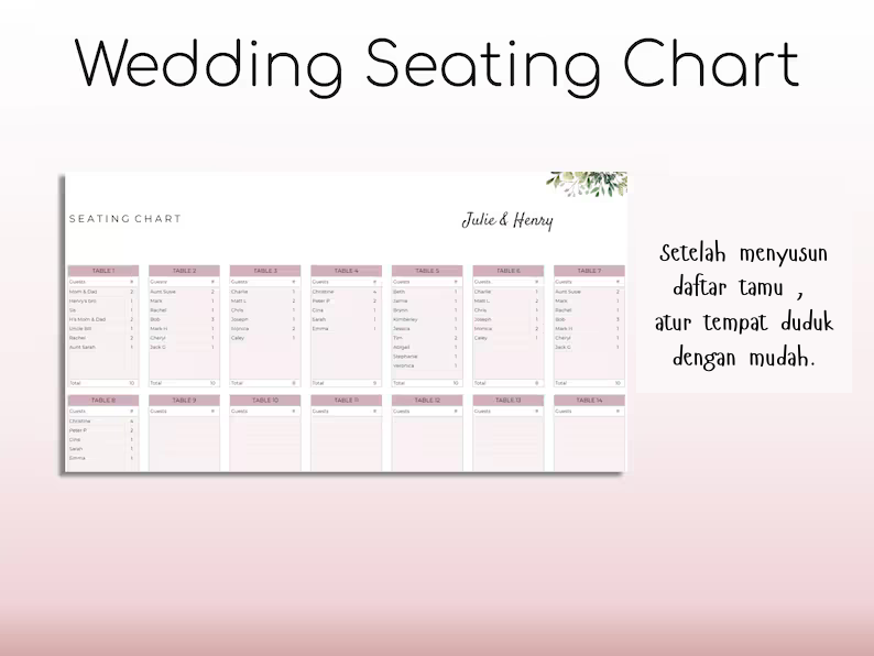 wedding sitting chart